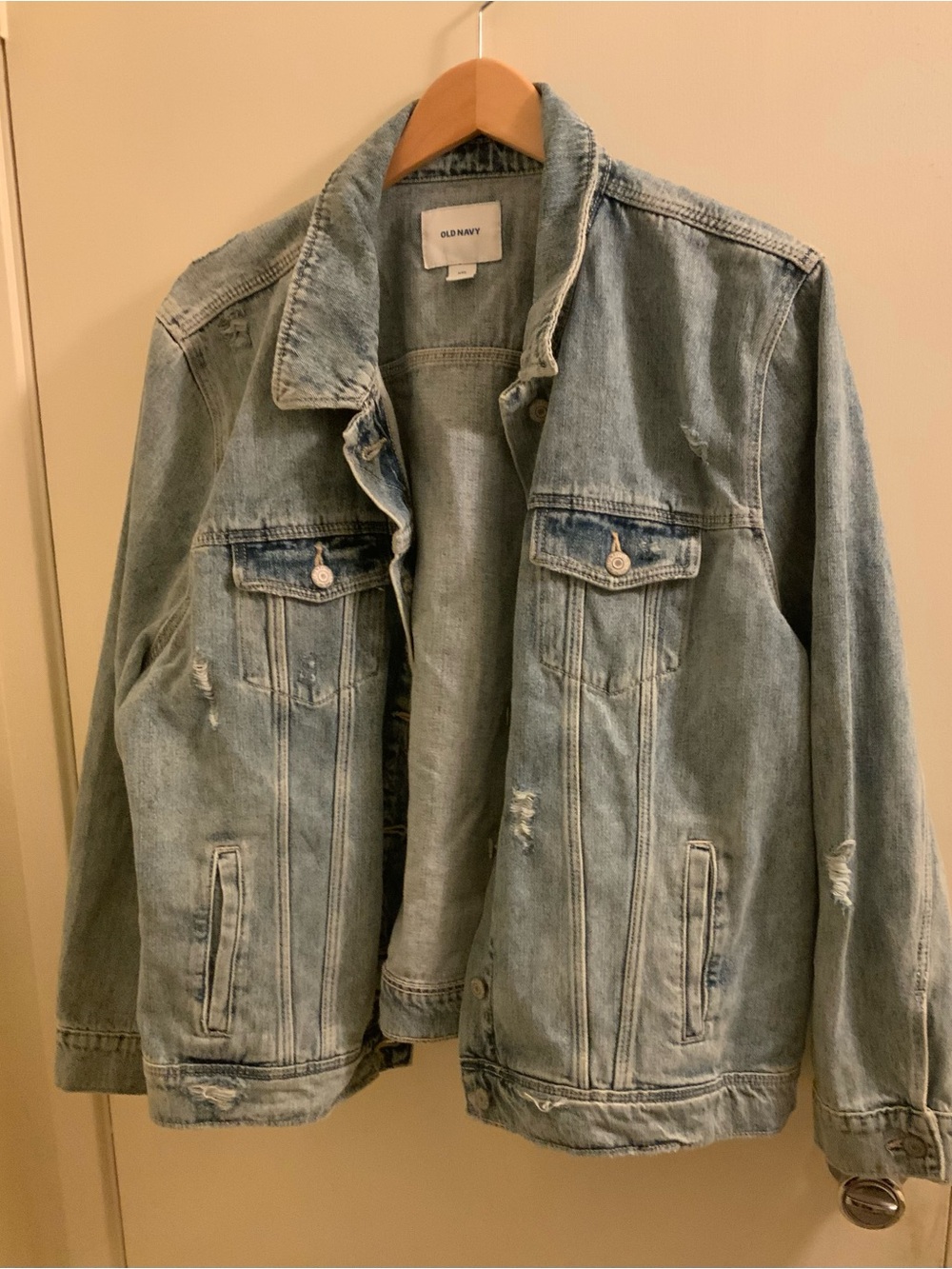Old Navy Faded Light Blue Denim Trucker Jacket for Women